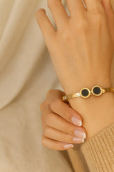 Stainless Steel Kara Bracelet-04 (Black)
